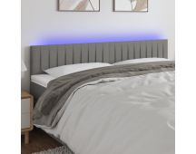 vidaXL LED Headboard Dark Grey 160x5x78/88 cm Fabric