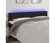 vidaXL LED Headboard Black 160x5x78/88 cm Fabric