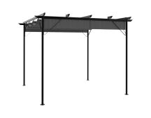 vidaXL Pergola with Retractable Roof Anthracite 3x3 m Steel 180 g/m�