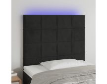 vidaXL LED Headboard Black 80x5x118/128 cm Velvet