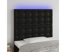 vidaXL LED Headboard Black 80 cm Faux Leather