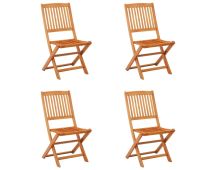 vidaXL Folding Garden Chairs 4 pcs Solid Eucalyptus Wood