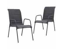 vidaXL Stackable Garden Chairs 2 pcs Steel and Textilene Anthracite