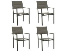 vidaXL Garden Chairs 4 pcs Textilene and Steel Grey and Anthracite