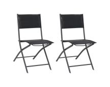 vidaXL Folding Outdoor Chairs 2 pcs Steel and Textilene