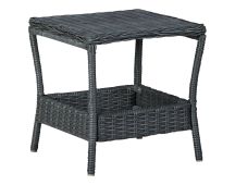 vidaXL Garden Table Dark Grey 45x45x46.5 cm Poly Rattan