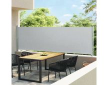 vidaXL Patio Retractable Side Awning 140x600 cm Grey