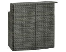 vidaXL Garden Bar Table Grey 120x55x110 cm Poly Rattan