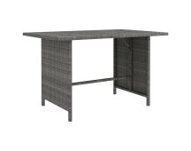 vidaXL Garden Dining Table Grey 110x70x65 cm Poly Rattan