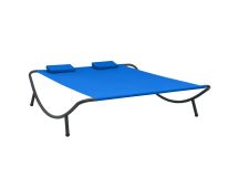 vidaXL Outdoor Lounge Bed Fabric Blue