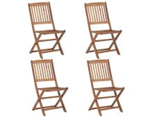 vidaXL Folding Outdoor Chairs 4 pcs Solid Acacia Wood