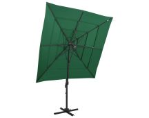 vidaXL 4-Tier Parasol with Aluminium Pole Green 250x250 cm