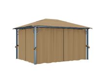 vidaXL Gazebo with Curtain 400x300 cm Taupe Aluminium