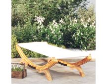 vidaXL Outdoor Lounge Bed 100x188.5x44 cm Solid Bent Wood Cream