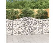 vidaXL Arched Gabion Baskets 2 pcs 200x30x100/120 cm Galvanised Iron