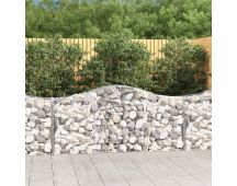 vidaXL Arched Gabion Baskets 2 pcs 200x50x80/100 cm Galvanised Iron