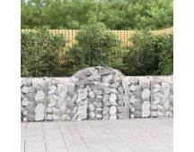 vidaXL Arched Gabion Baskets 2 pcs 200x30x80/100 cm Galvanised Iron