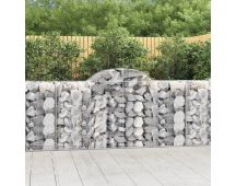 vidaXL Arched Gabion Baskets 2 pcs 200x50x100/120 cm Galvanised Iron