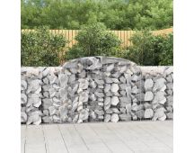 vidaXL Arched Gabion Baskets 2 pcs 300x50x100/120 cm Galvanised Iron