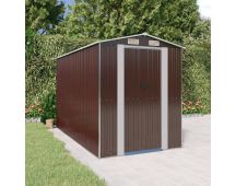 vidaXL Garden Shed Dark Brown 192x357x223 cm Galvanised Steel