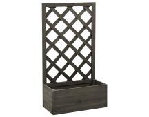 vidaXL Garden Trellis Planter Grey 50x25x90 cm Solid Firwood