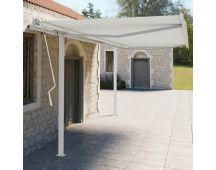 vidaXL Awning Post Set White 450x245 cm Iron