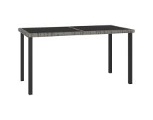 vidaXL Garden Dining Table Grey 140x70x73 cm Poly Rattan