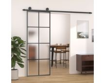 vidaXL Sliding Door with Hardware Set 76x205 cm ESG Glass&Aluminium