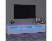 vidaXL TV Cabinet with LED Lights White 195x35x40 cm