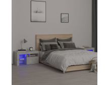 vidaXL Bedside Cabinets 2 pcs with LED Lights Concrete Grey 70x36.5x40 cm