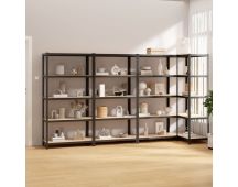 vidaXL 5-Layer Shelves 4 pcs Anthracite Steel&Engineered Wood