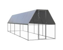 vidaXL Outdoor Chicken Cage 2x8x2 m Galvanised Steel