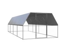 vidaXL Outdoor Chicken Cage 3x8x2 m Galvanised Steel