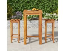 vidaXL 3 Piece Garden Bar Set Solid Wood Acacia