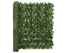 vidaXL Balcony Screen with Dark Green Leaves 500x100 cm