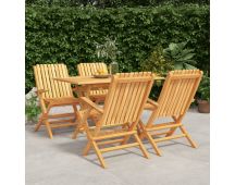 vidaXL 5 Piece Garden Dining Set Solid Wood Teak