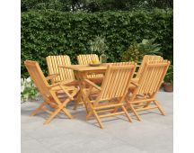 vidaXL 7 Piece Garden Dining Set Solid Wood Teak