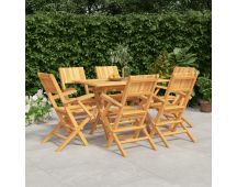 vidaXL 7 Piece Garden Dining Set Solid Wood Teak