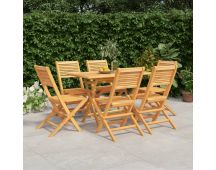 vidaXL 7 Piece Garden Dining Set Solid Wood Teak