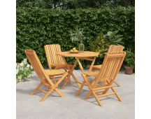 vidaXL 5 Piece Garden Dining Set Solid Wood Teak