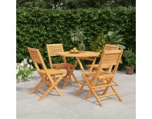 vidaXL 5 Piece Garden Dining Set Solid Wood Teak