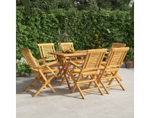 vidaXL Folding Garden Chairs 6 pcs 56x63x90 cm Solid Wood Teak