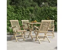 vidaXL Folding Garden Chairs 4 pcs Grey 56x61x89 cm Solid Wood Teak