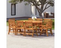 vidaXL 9 Piece Garden Dining Set Solid Wood Acacia