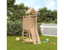 vidaXL Playhouse with Climbing Wall Solid Wood Pine