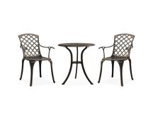 vidaXL 3 Piece Bistro Set Cast Aluminium Bronze