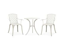 vidaXL 3 Piece Bistro Set Cast Aluminium White