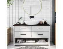 vidaXL Bathroom Countertop Dark Grey 100x30x4 cm Treated Solid Wood