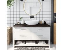 vidaXL Bathroom Countertop Dark Grey 100x50x6 cm Treated Solid Wood