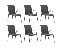 vidaXL Stackable Garden Chairs 6 pcs Steel and Textilene Anthracite